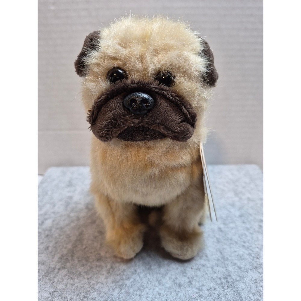 Hallmark My Best Friend Pug Plush Tan Brown Stuffed Animal Dog Toy 7 Inch